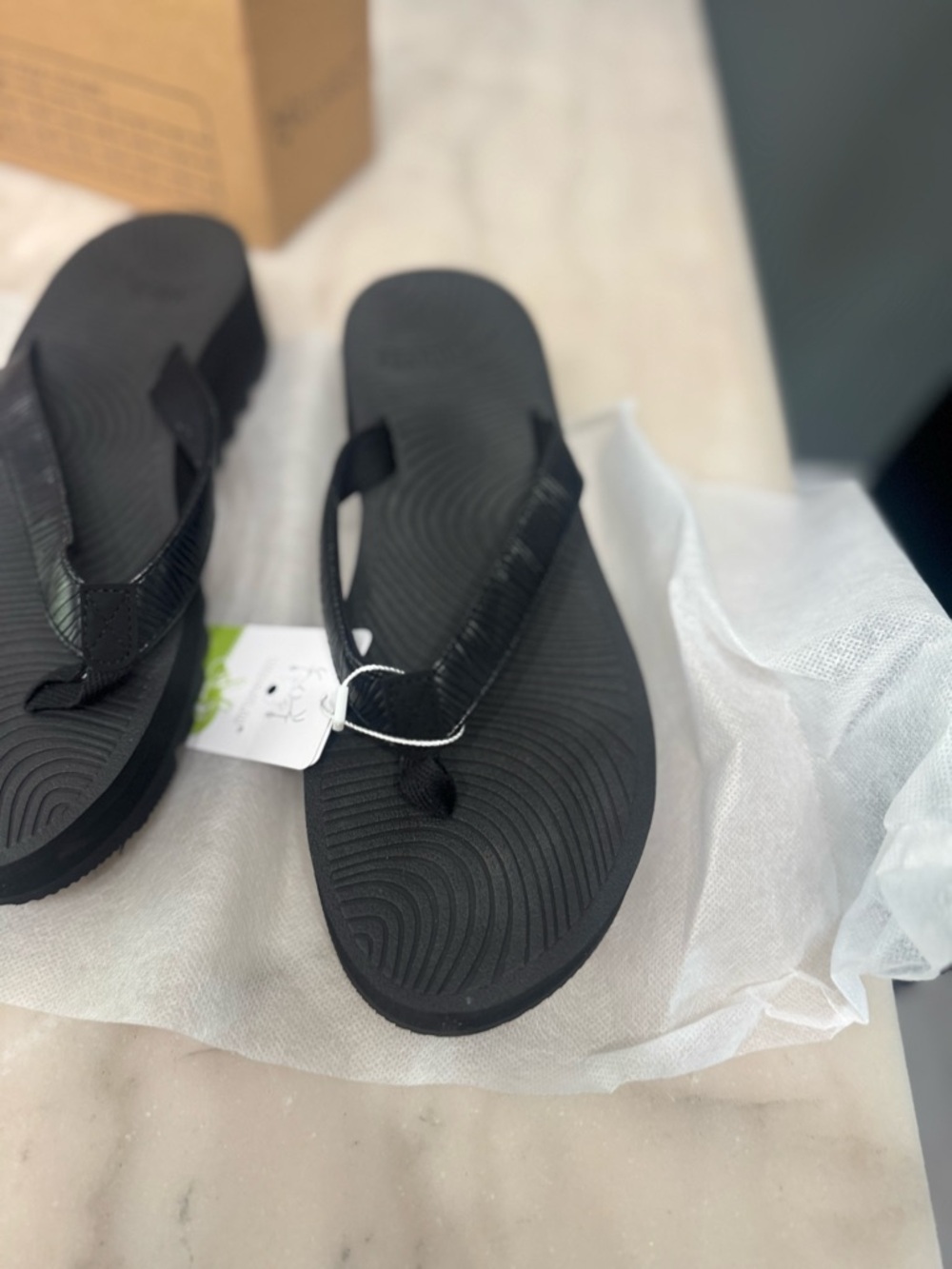 Black Women's Flip-Flop Sandals - Comfortable Everyday Straps - Picture 2 of 7